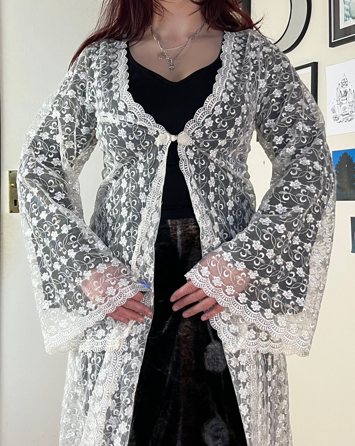 Gothic Bridal Long Robe UK 12
