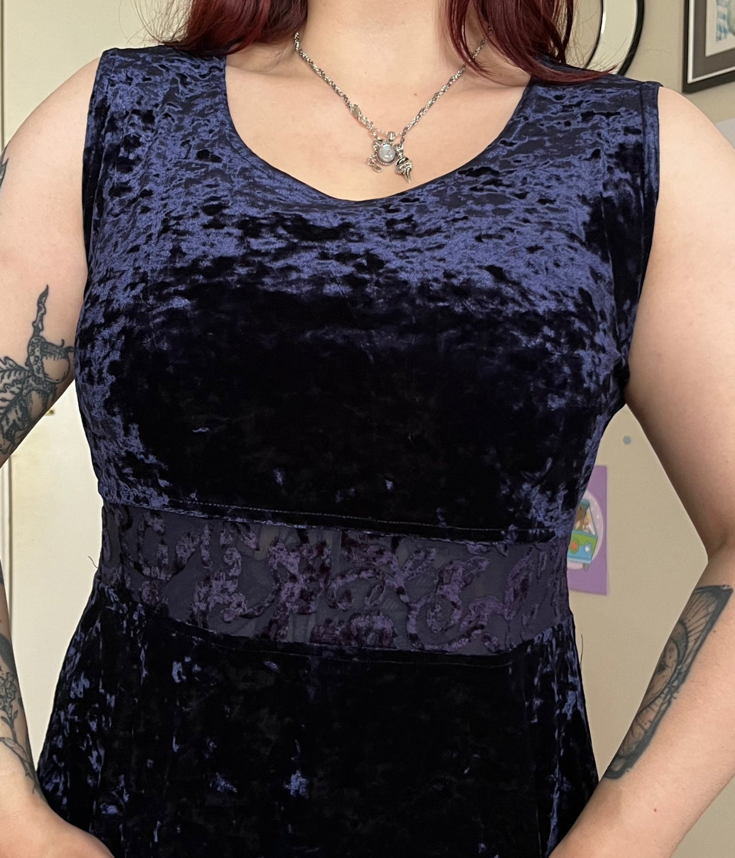 Blue Velvet Dress UK 14-16