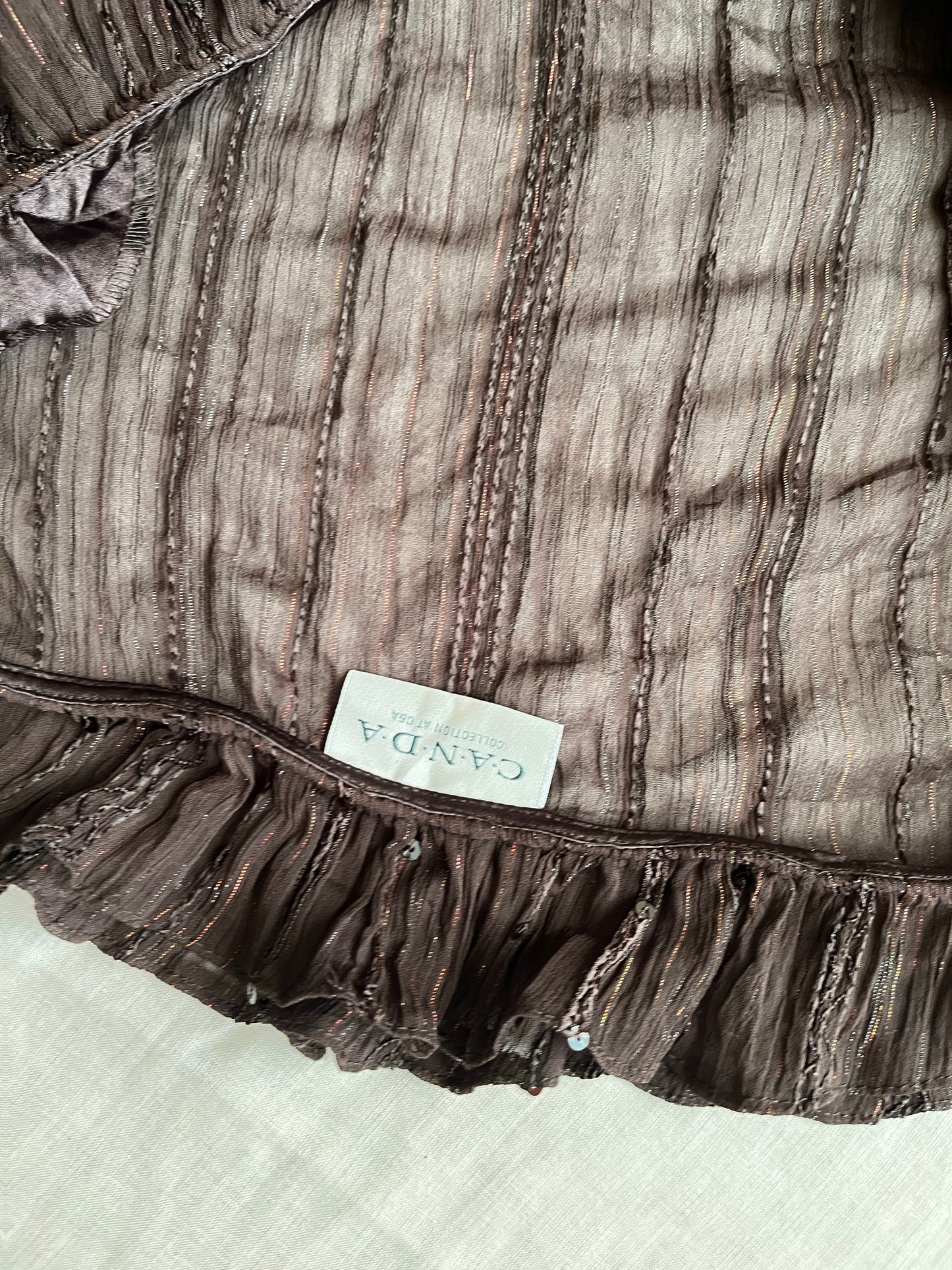 Brown Mesh Top - UK 12