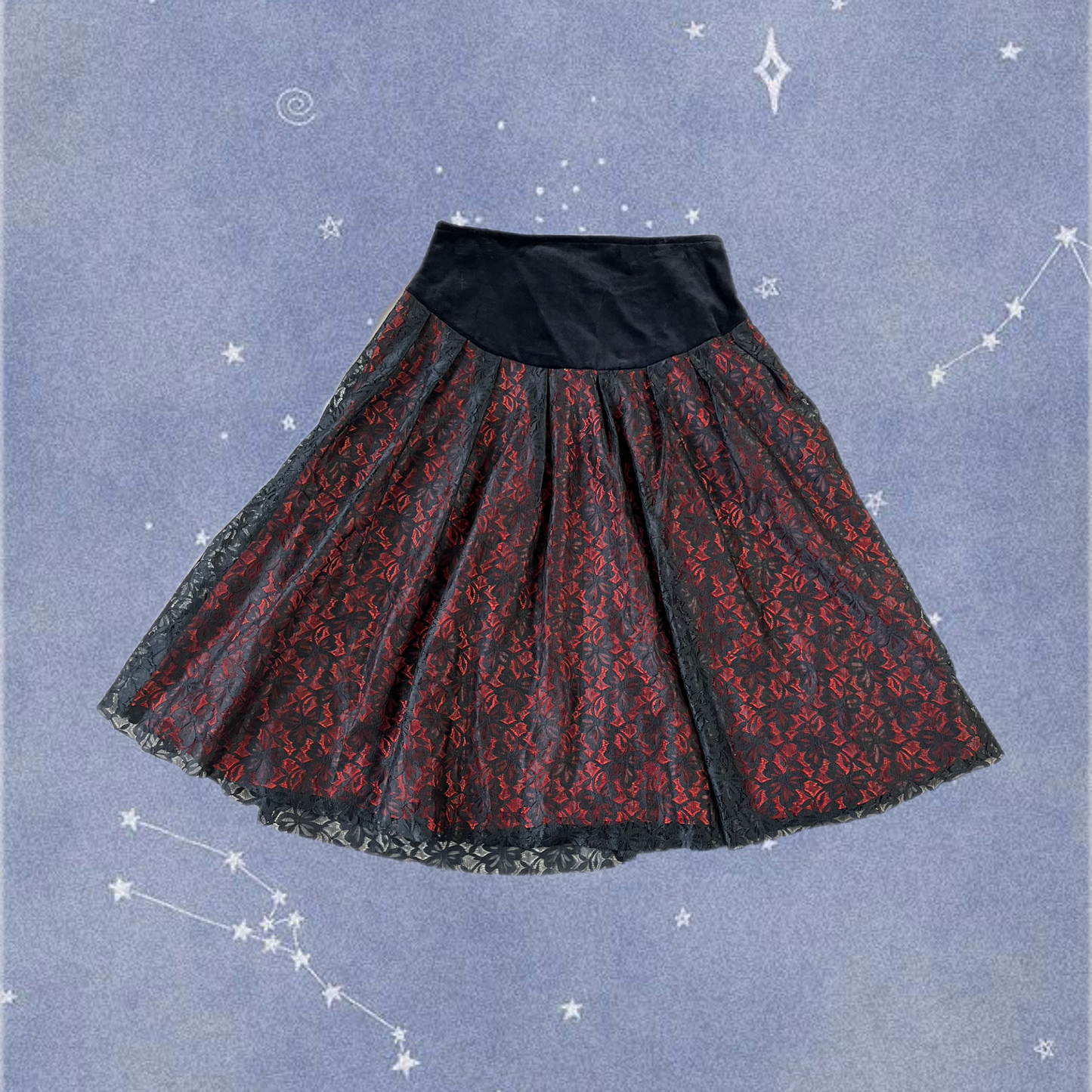 Lace and Velvet Skirt UK 8