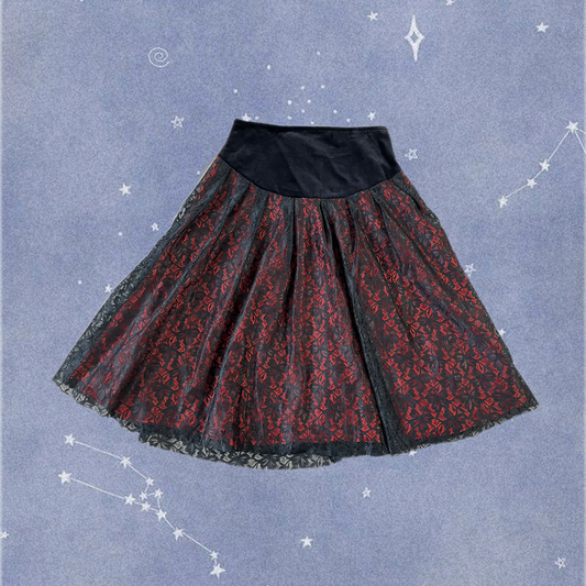 Lace and Velvet Skirt UK 8