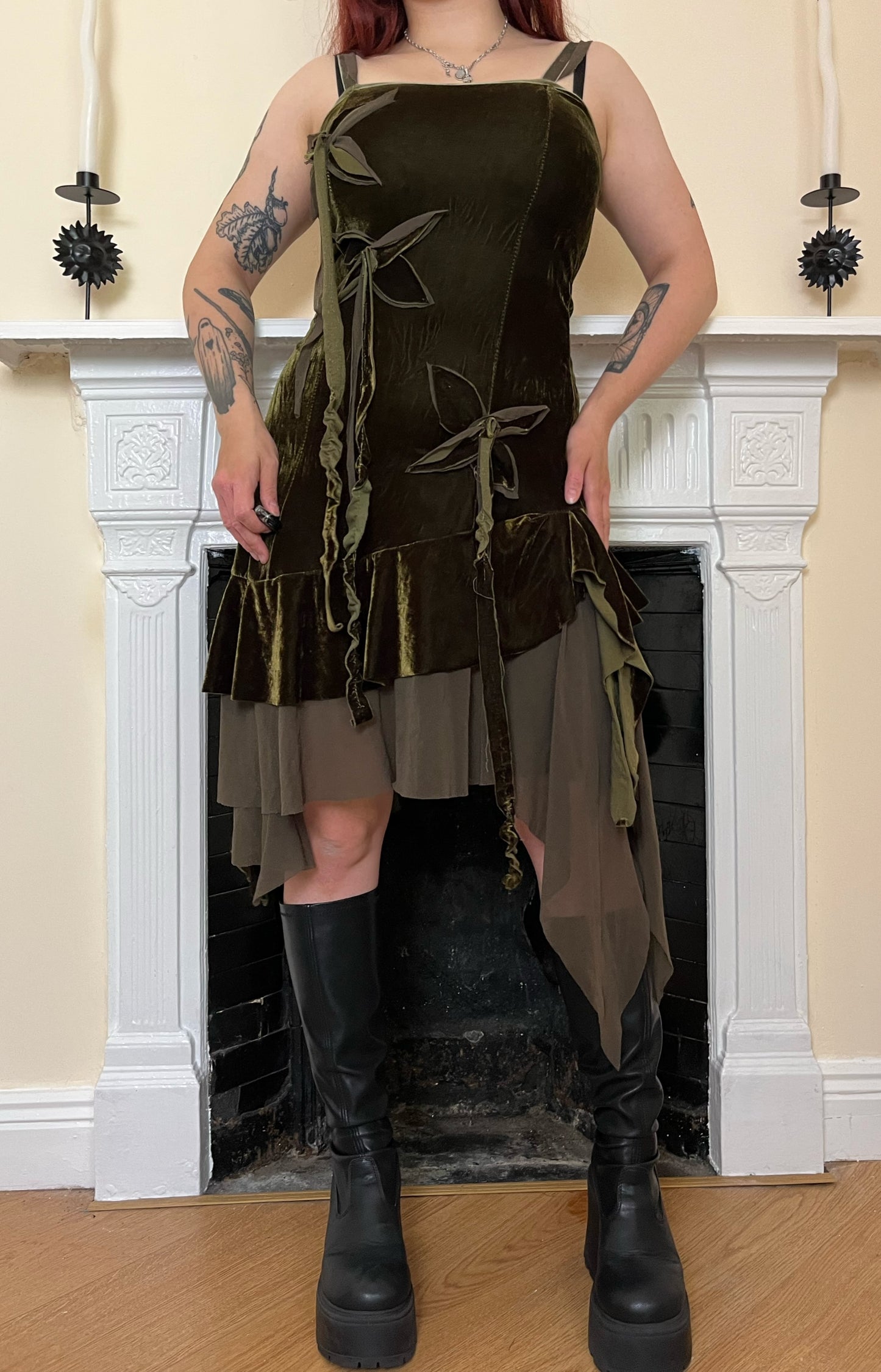 1990s Velvet Dress UK 10-12