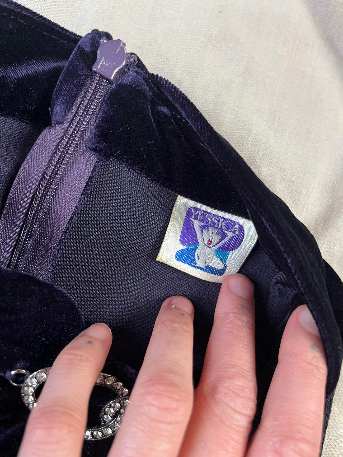 Purple Velvet Dress UK 14