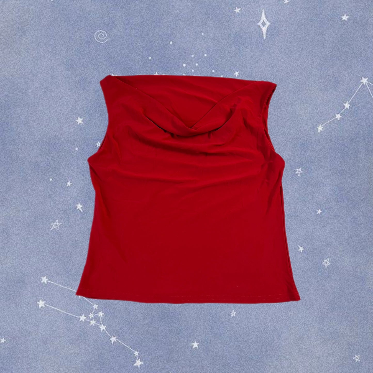 Red Cowl Neck Top UK 8-10