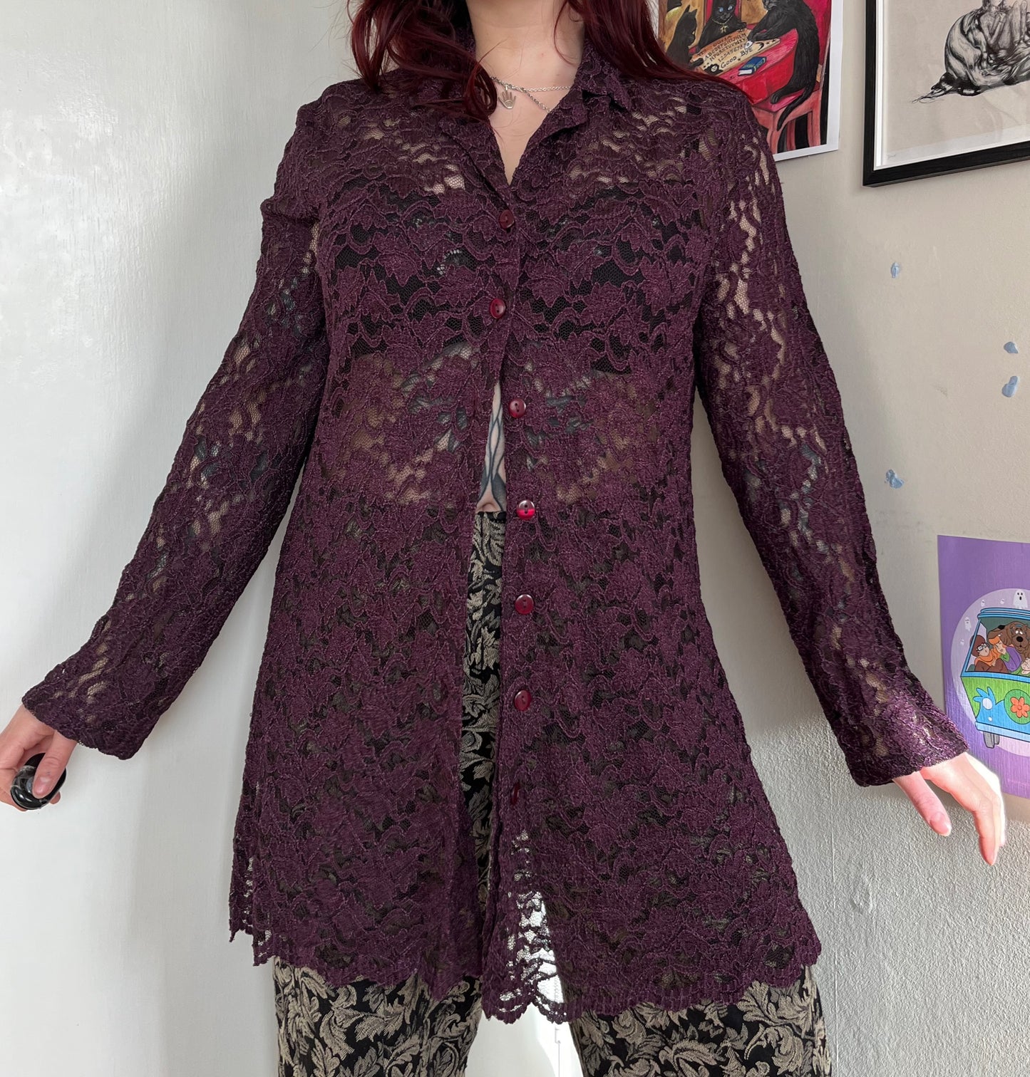 Purple Lace Cardigan UK 6-20