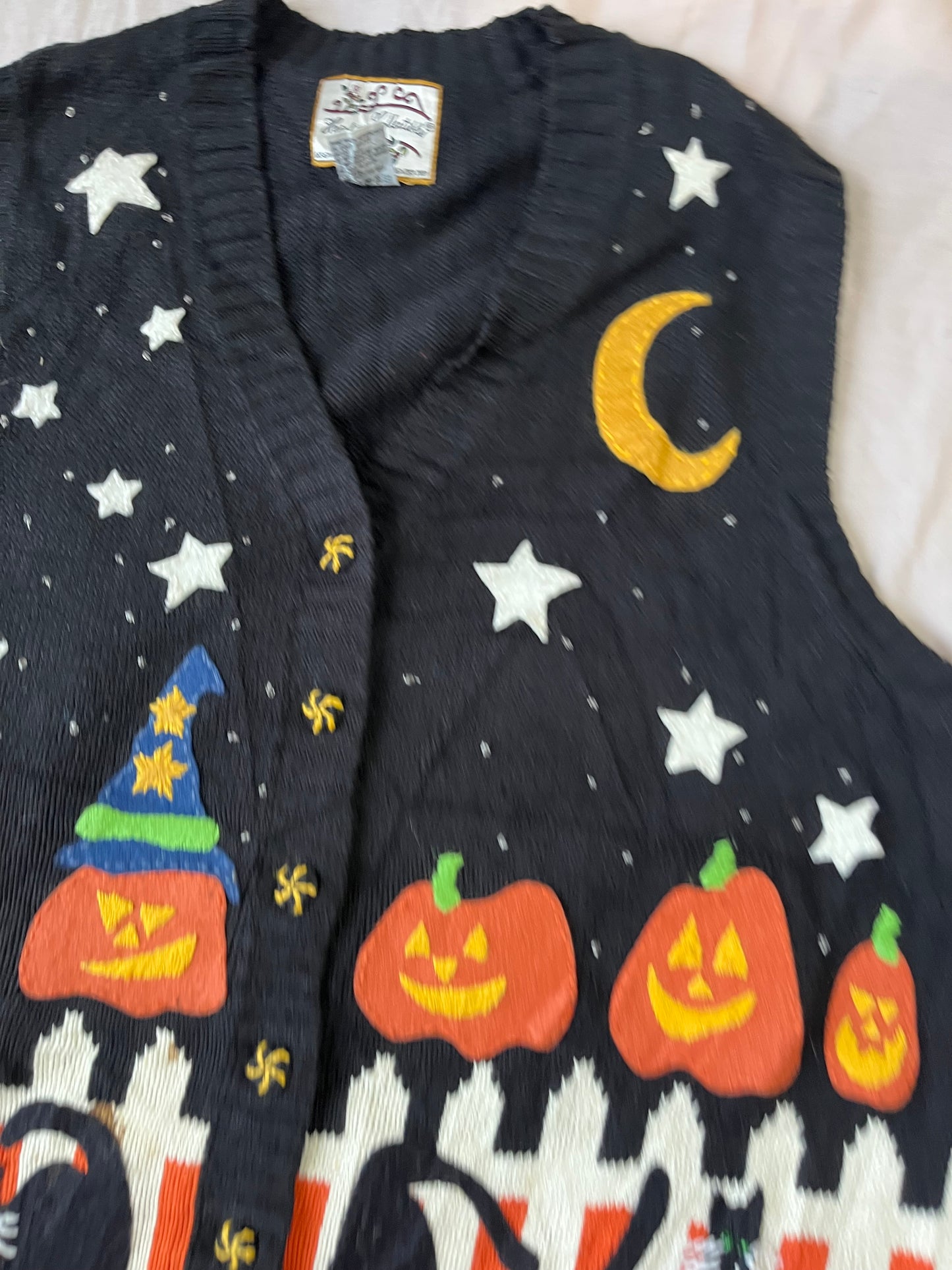 Nocturnal 1990s Halloween Sweater Vest L