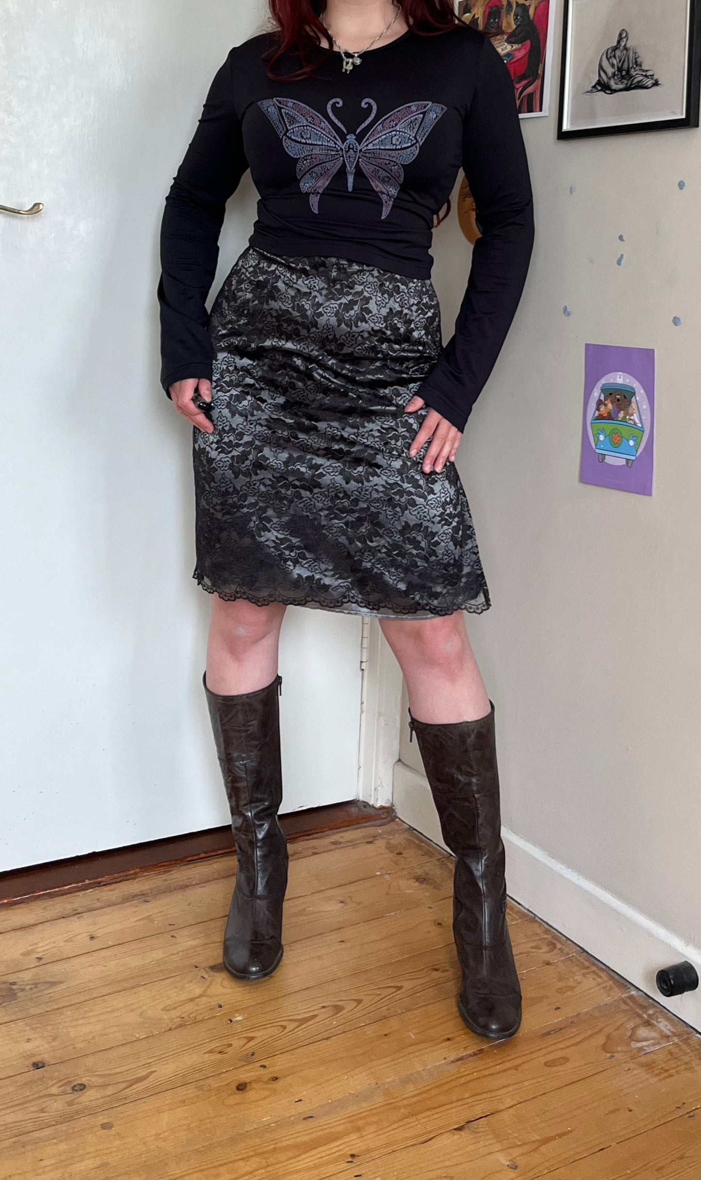 Lace Pencil Skirt UK 12