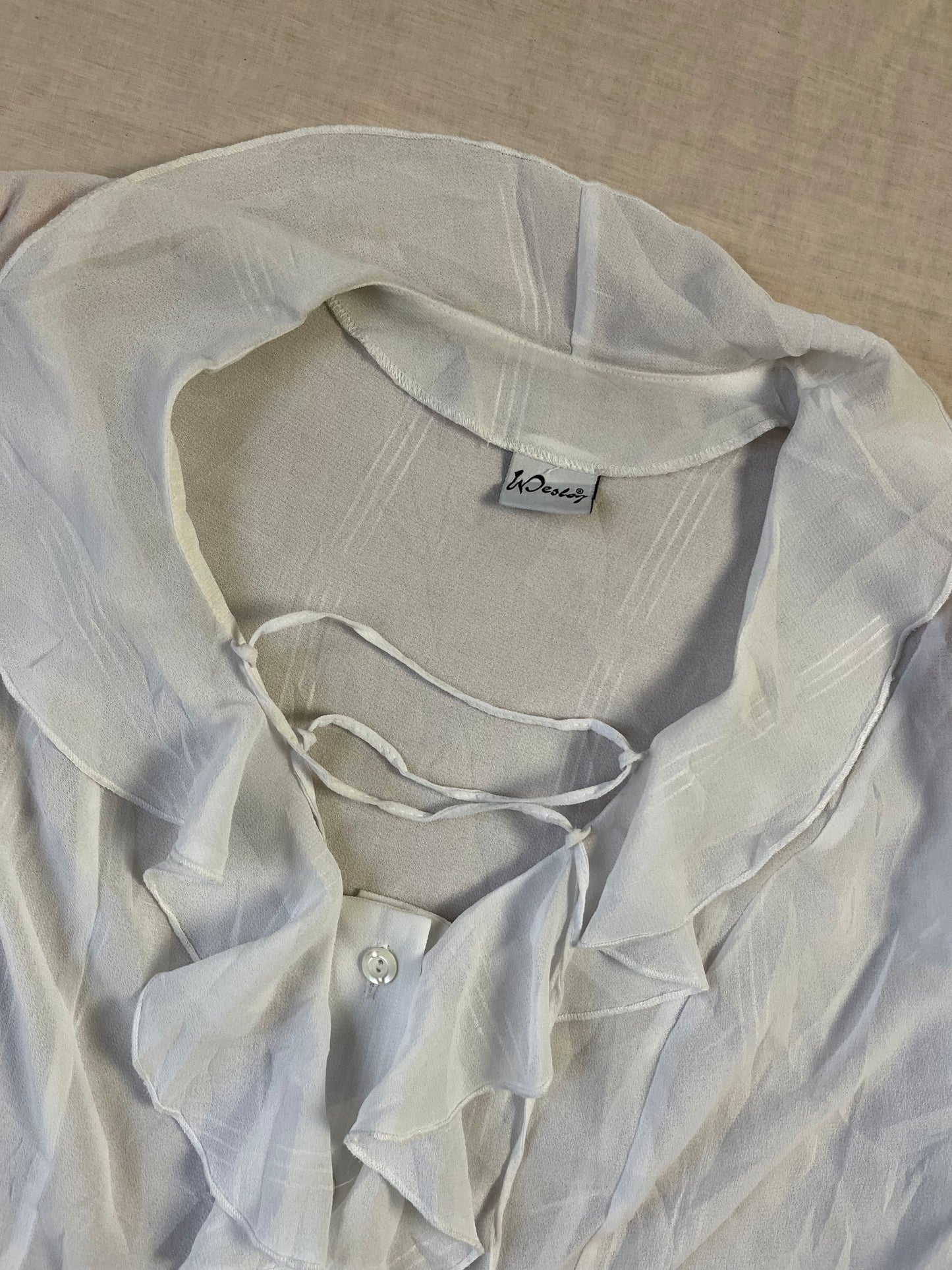 White Mesh Top UK 14
