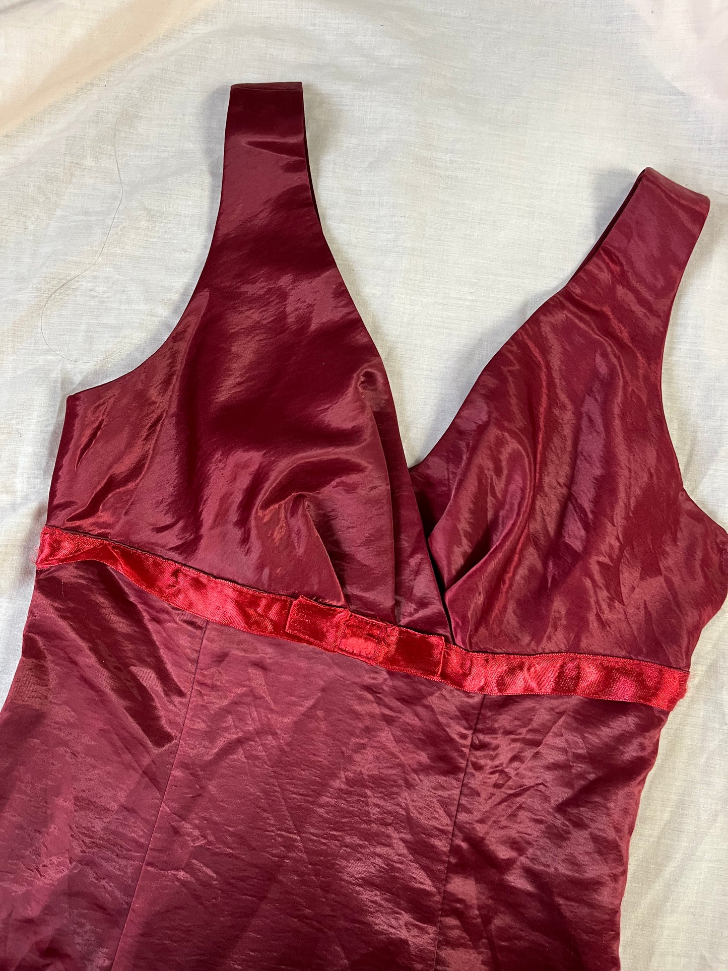 Burgundy Satin Dress UK 6