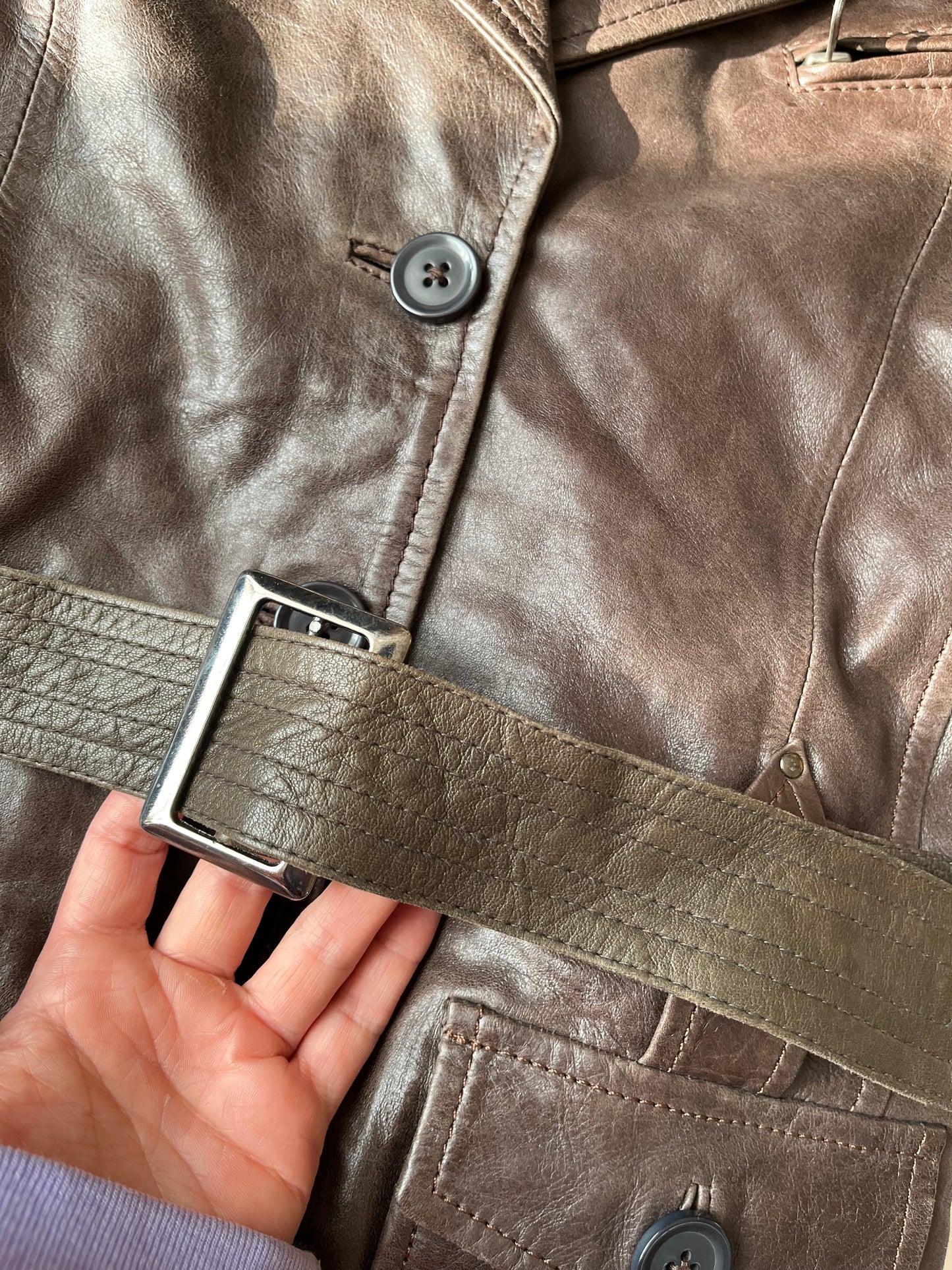 Brown Leather Jacket UK 10
