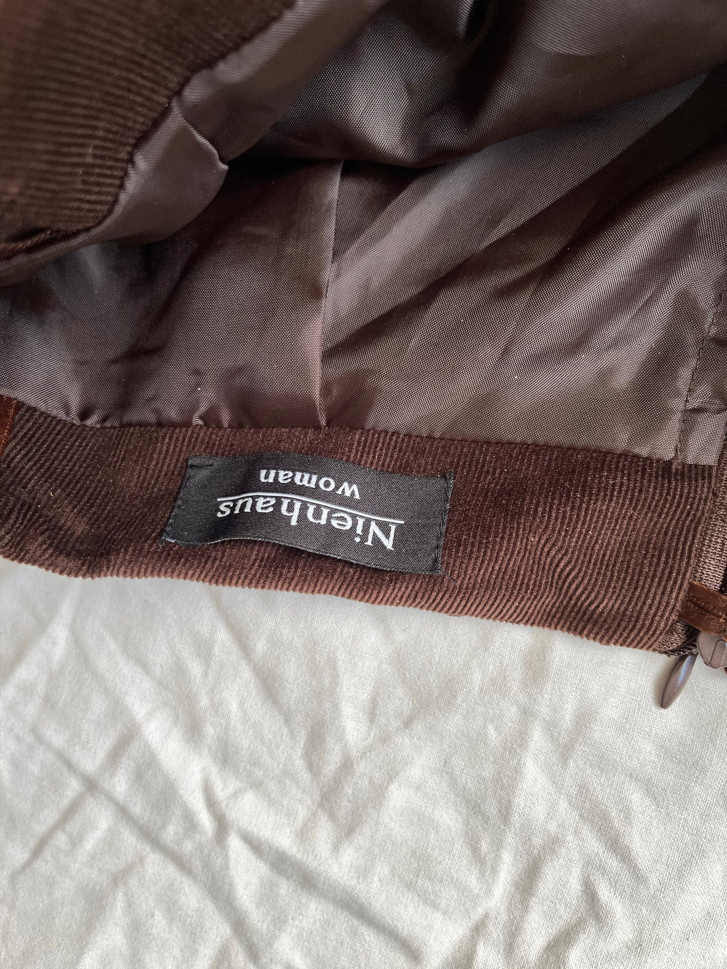 Brown Corduroy Skirt UK 8-10
