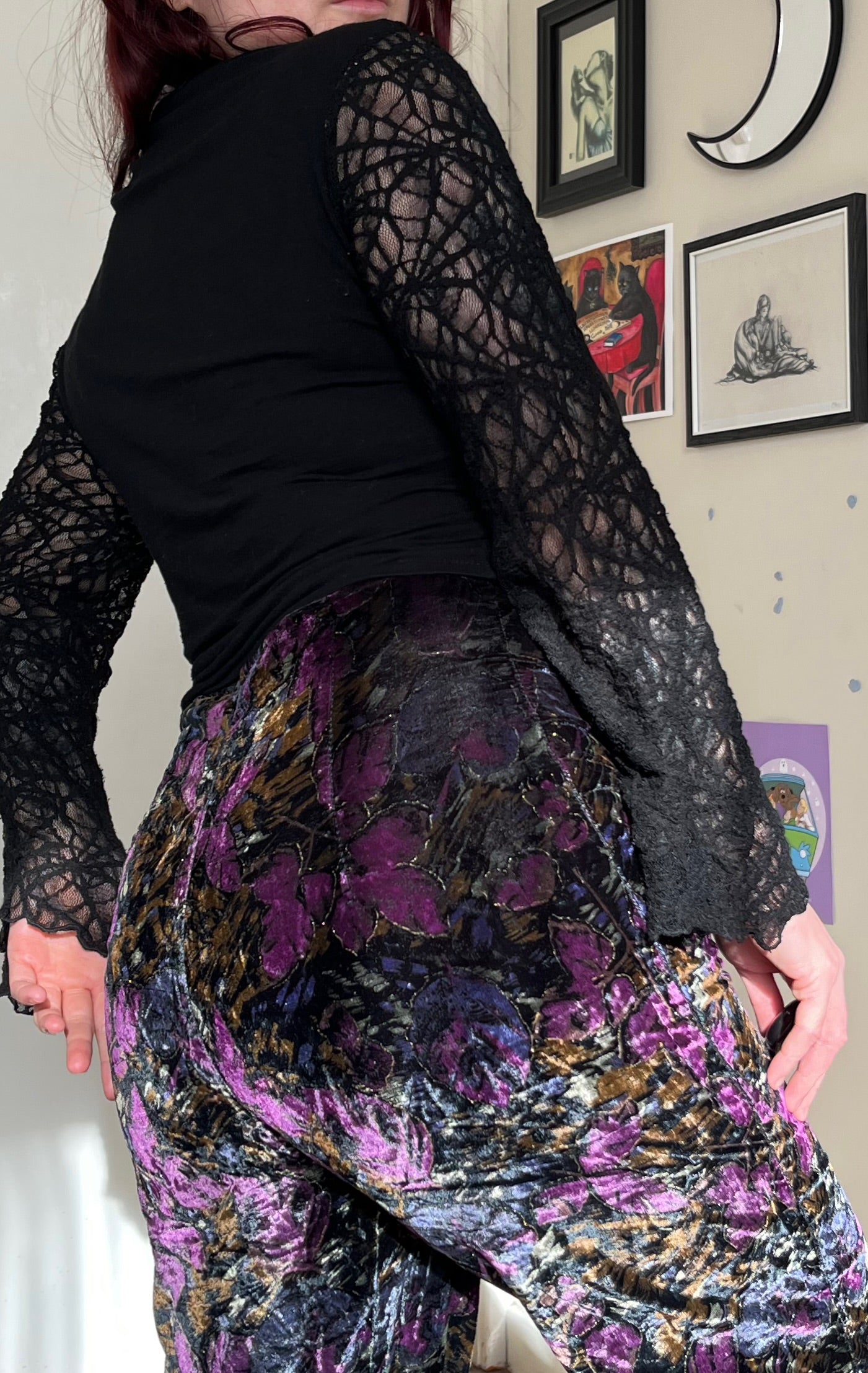 Purple Velvet Pants UK 10