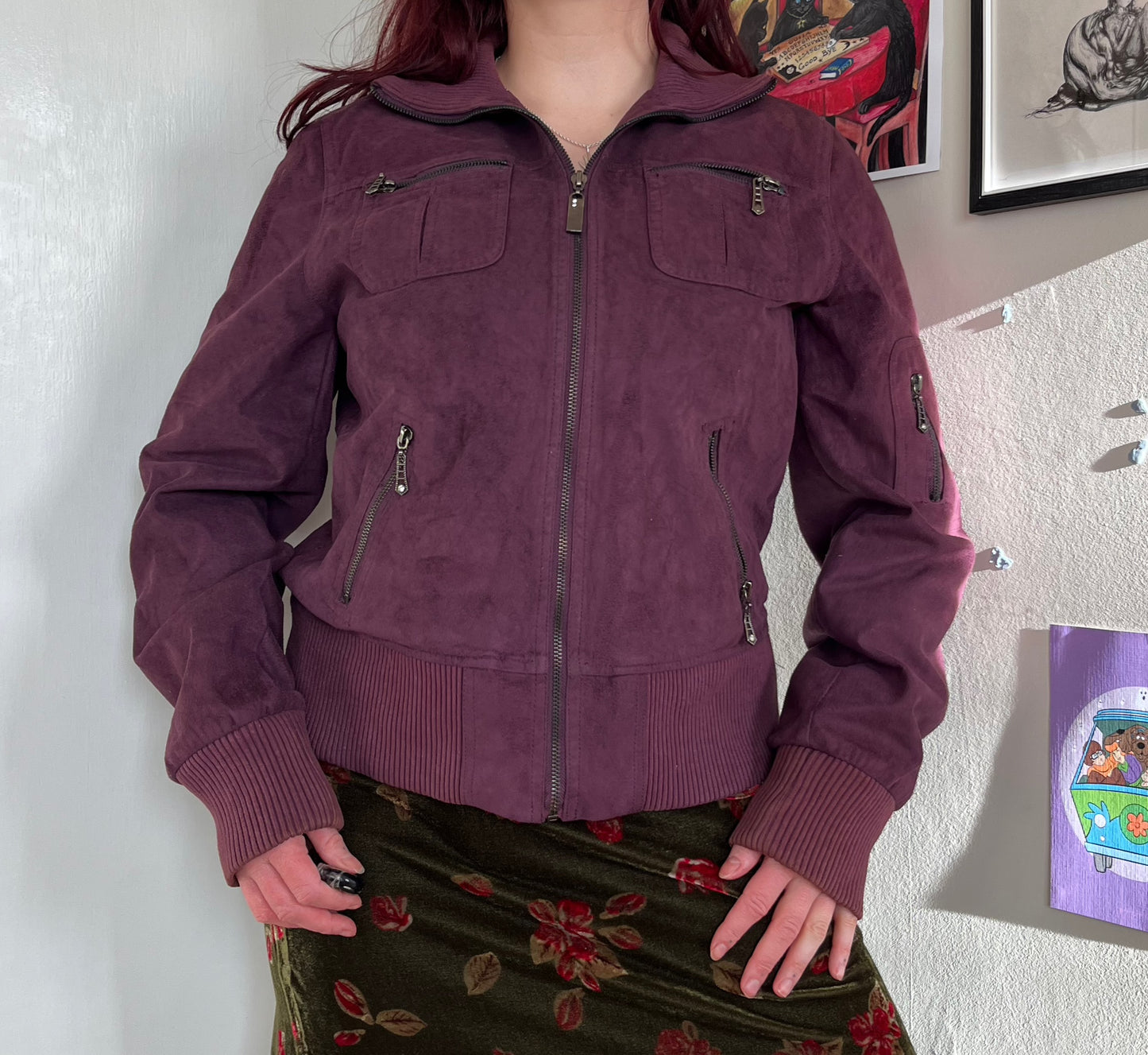Purple Bomber Jacket - Size M