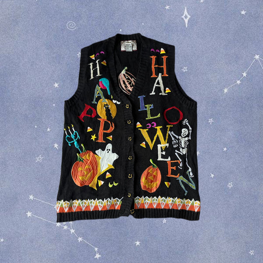 Samhain Celebrations 1990s Halloween Sweater Vest M