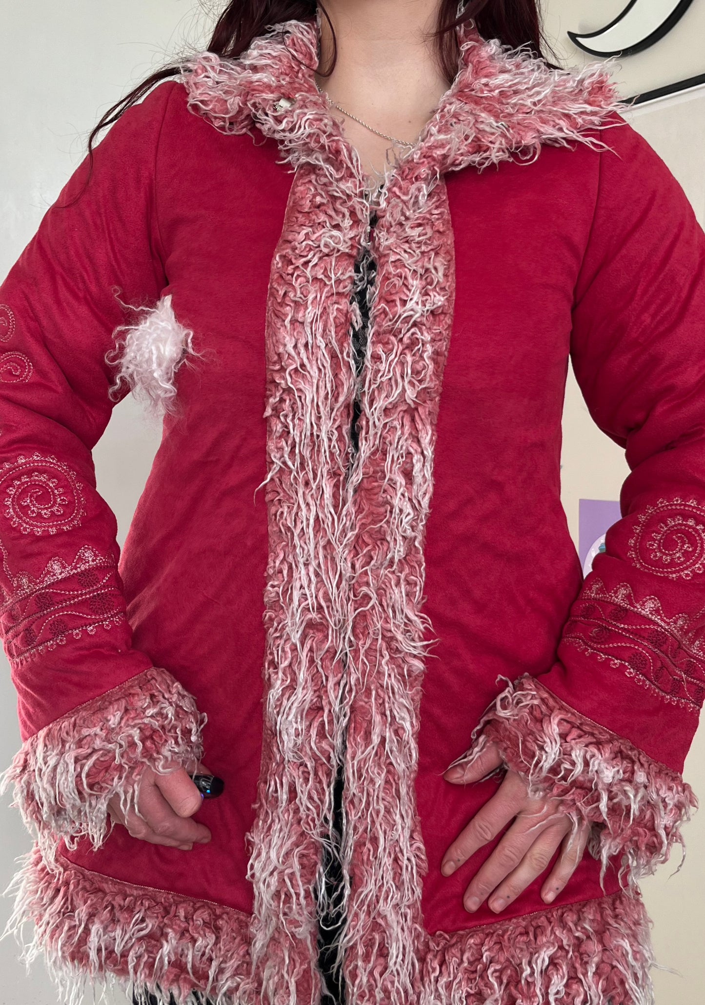 Pink Afghan Coat - Size S