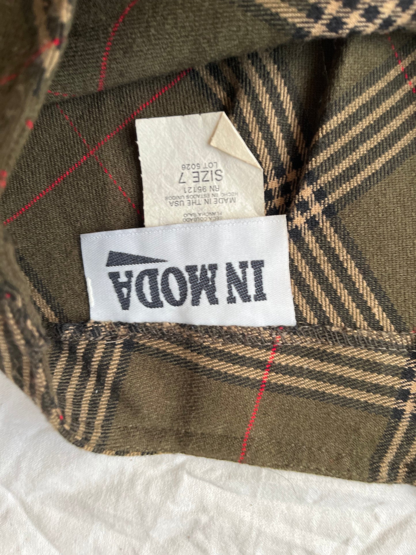 Green Tartan Midi Skirt UK 10