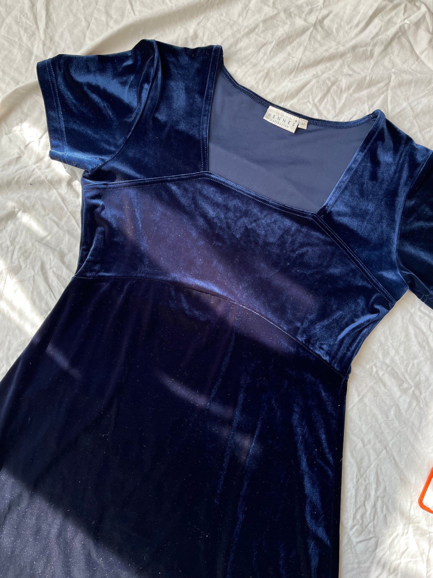 Blue Velvet Dress UK 14