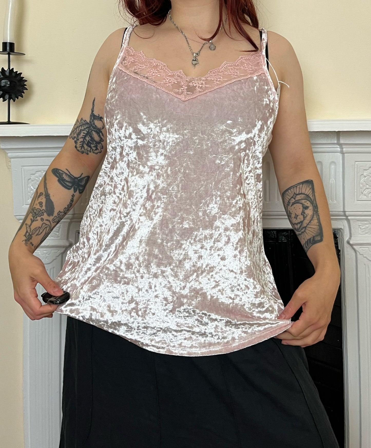 Pink Velvet Cami Top UK 14