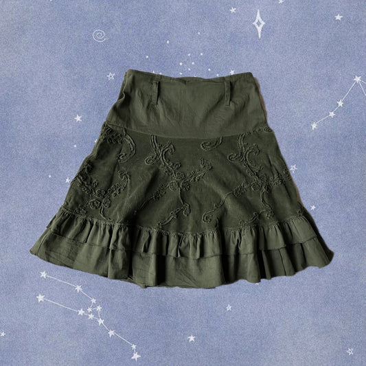 Green Corduroy Fairy Skirt - UK 10