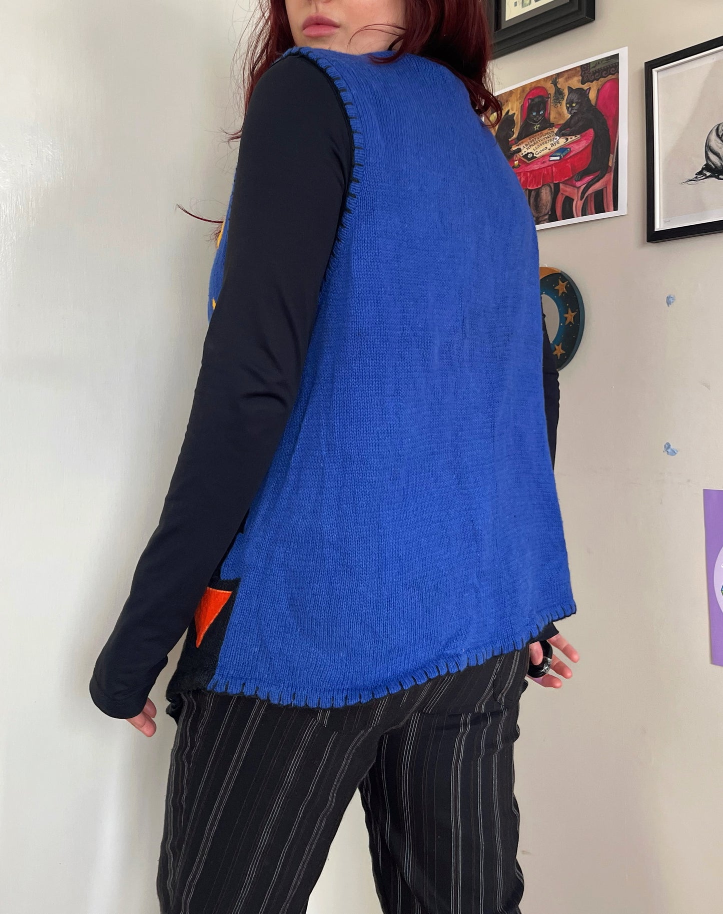 Season of The Witch 1990s Halloween Sweater Vest L
