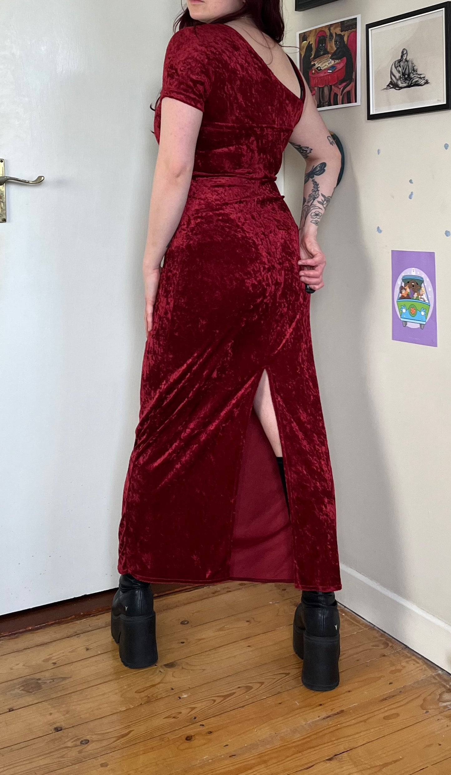 Red Velvet Dress UK 12