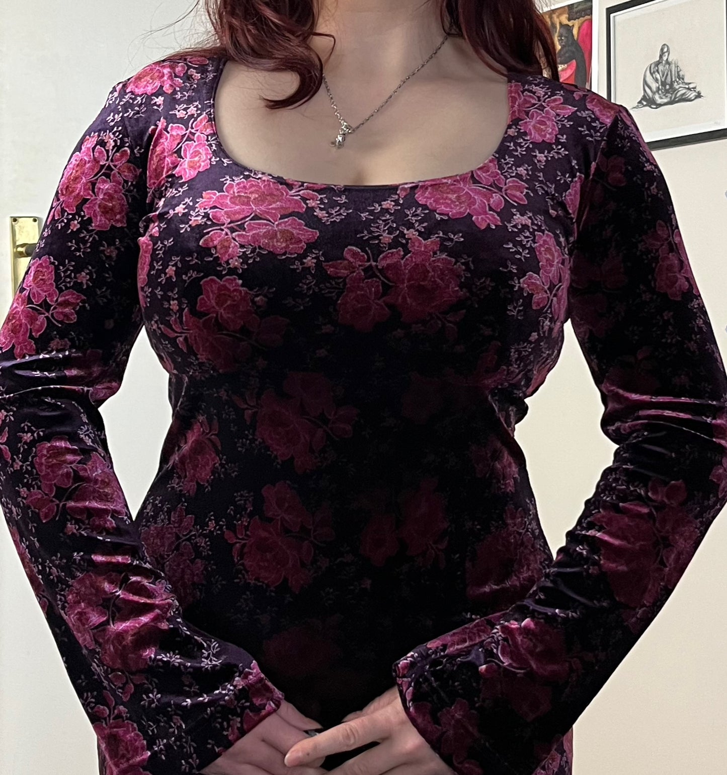 Floral Velvet Dress UK 12