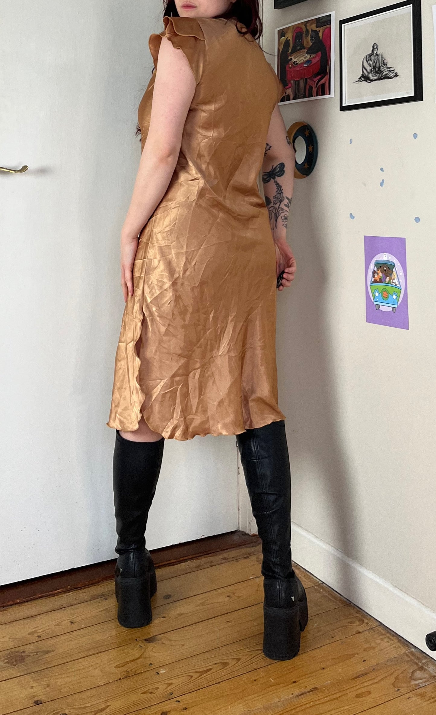 Gold Slip Dress UK 10-12