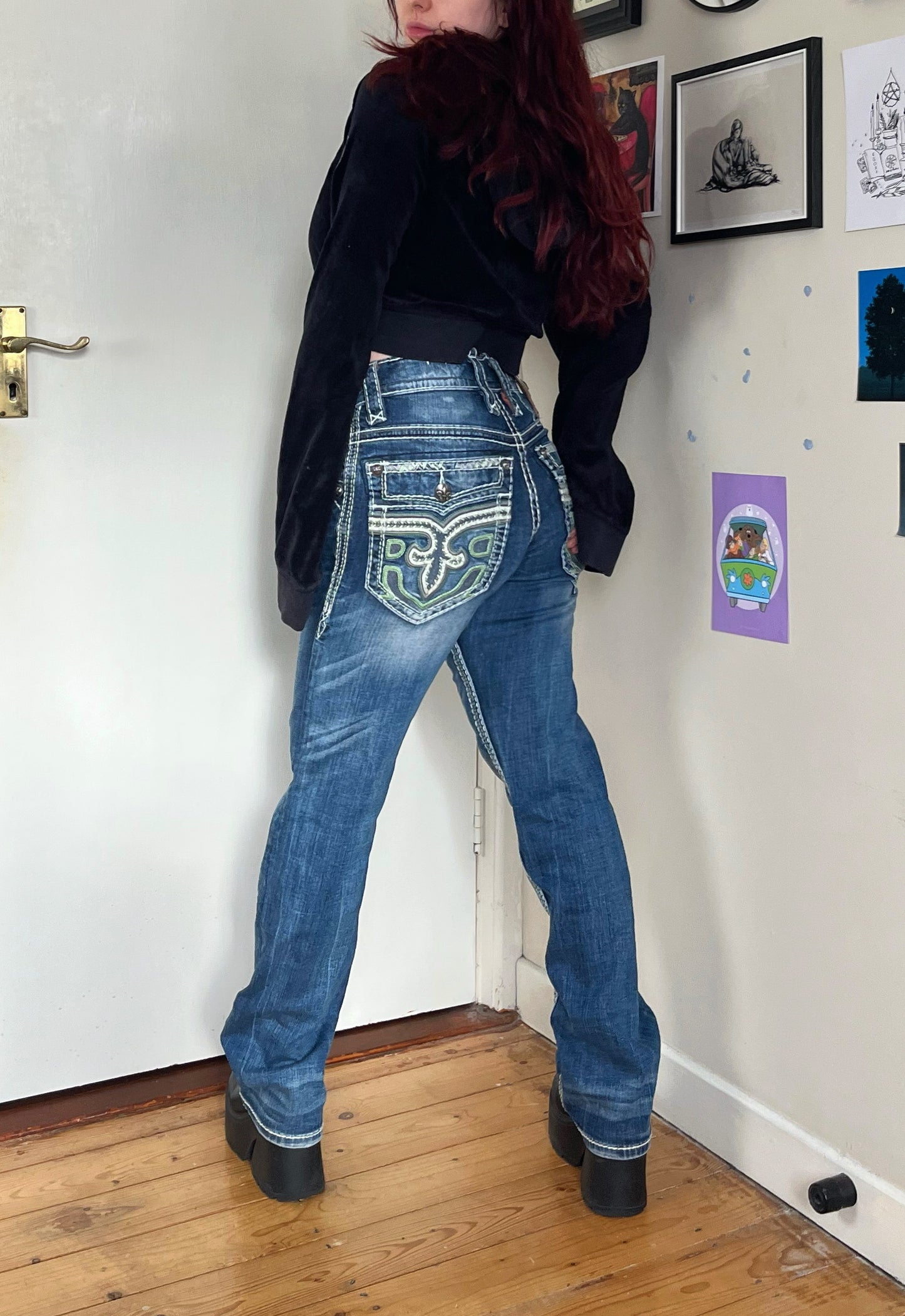 Y2K Rock Revival Jeans UK 10-12