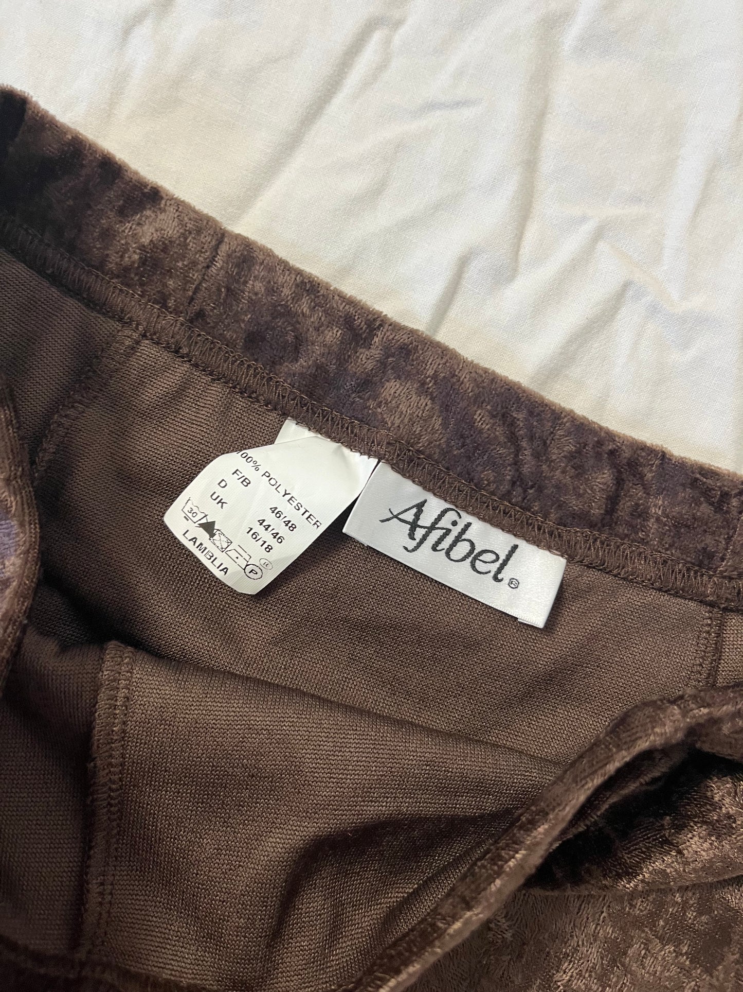Brown Velvet Skirt UK 14-16