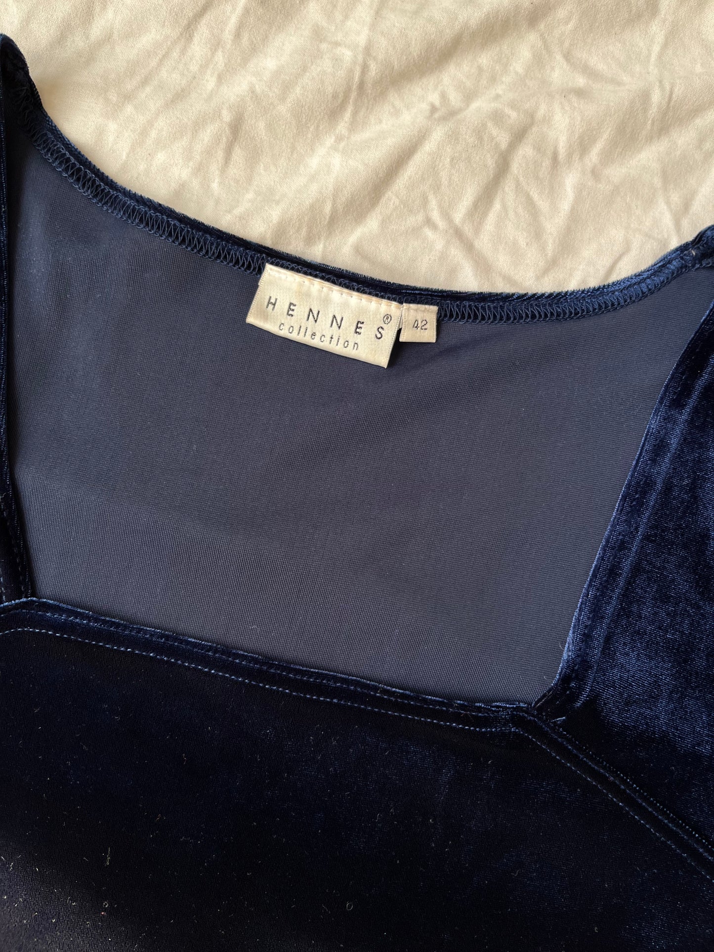 Blue Velvet Dress UK 14