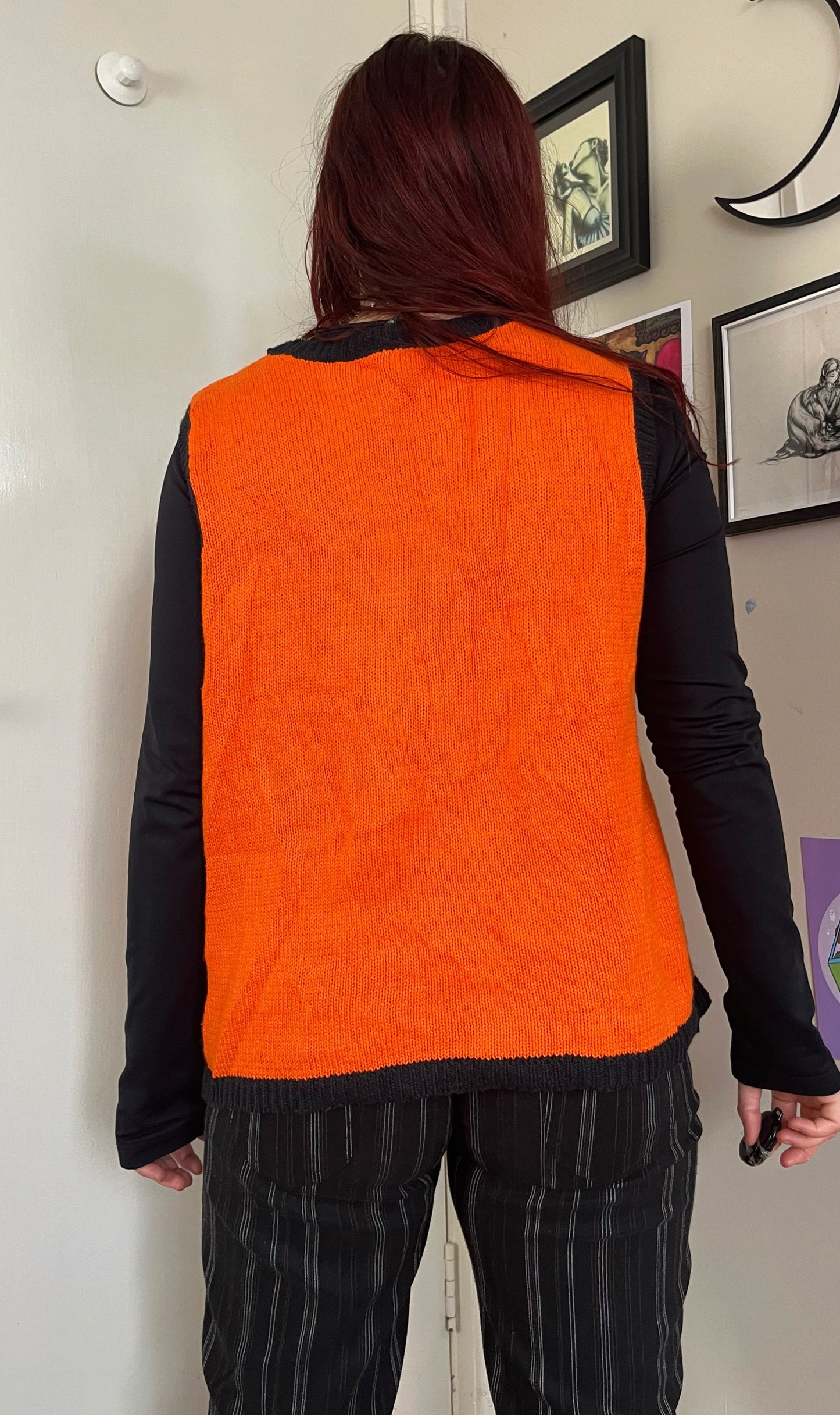 Cobwebs 1990s Halloween Sweater Vest L/XL