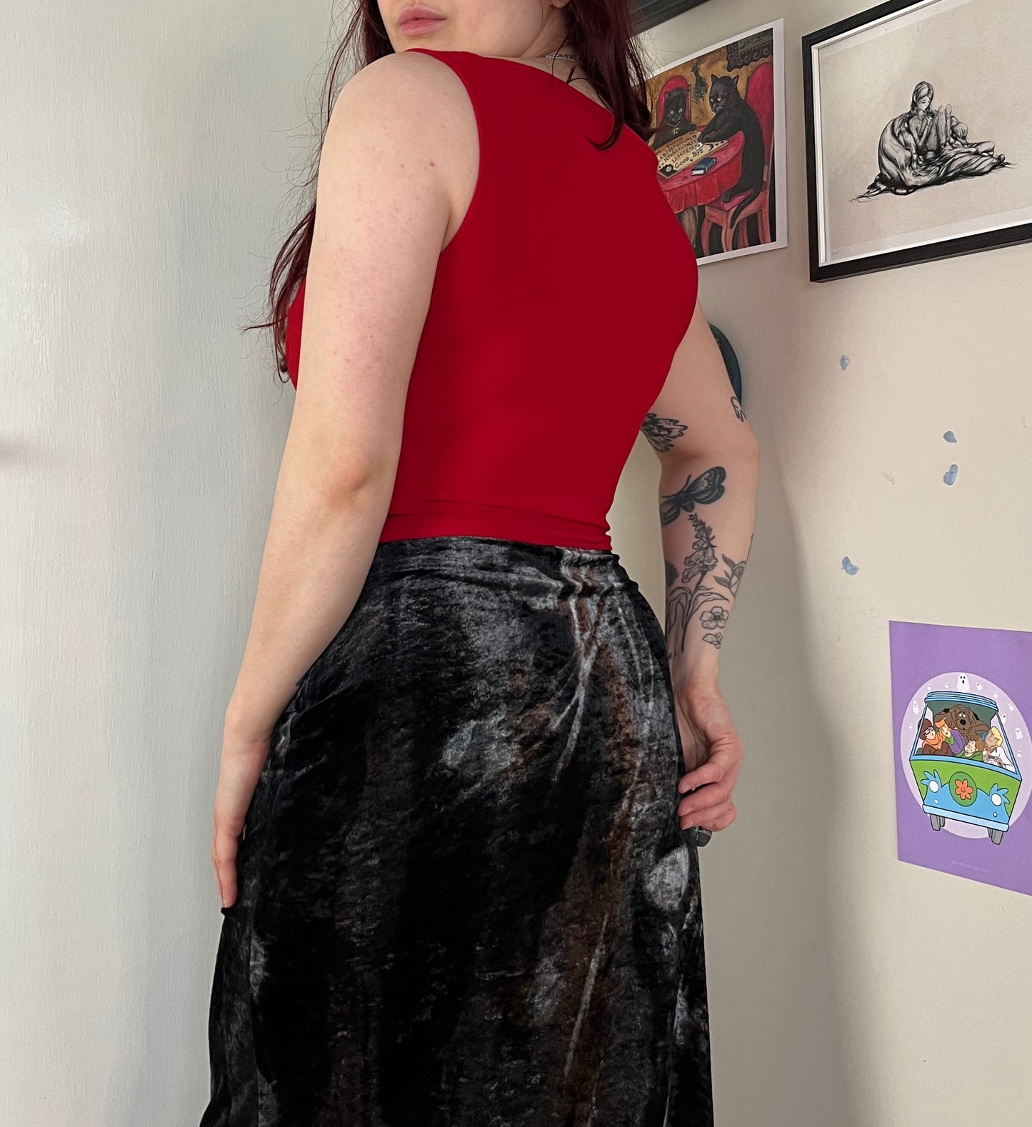 Red Cowl Neck Top UK 8-10