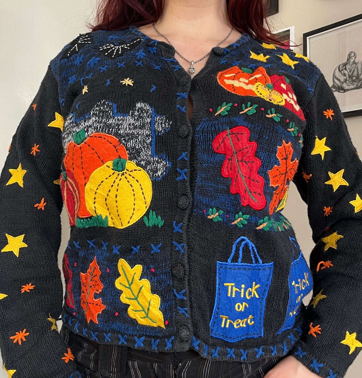 Something Wicked 1990s Halloween Cardigan S
