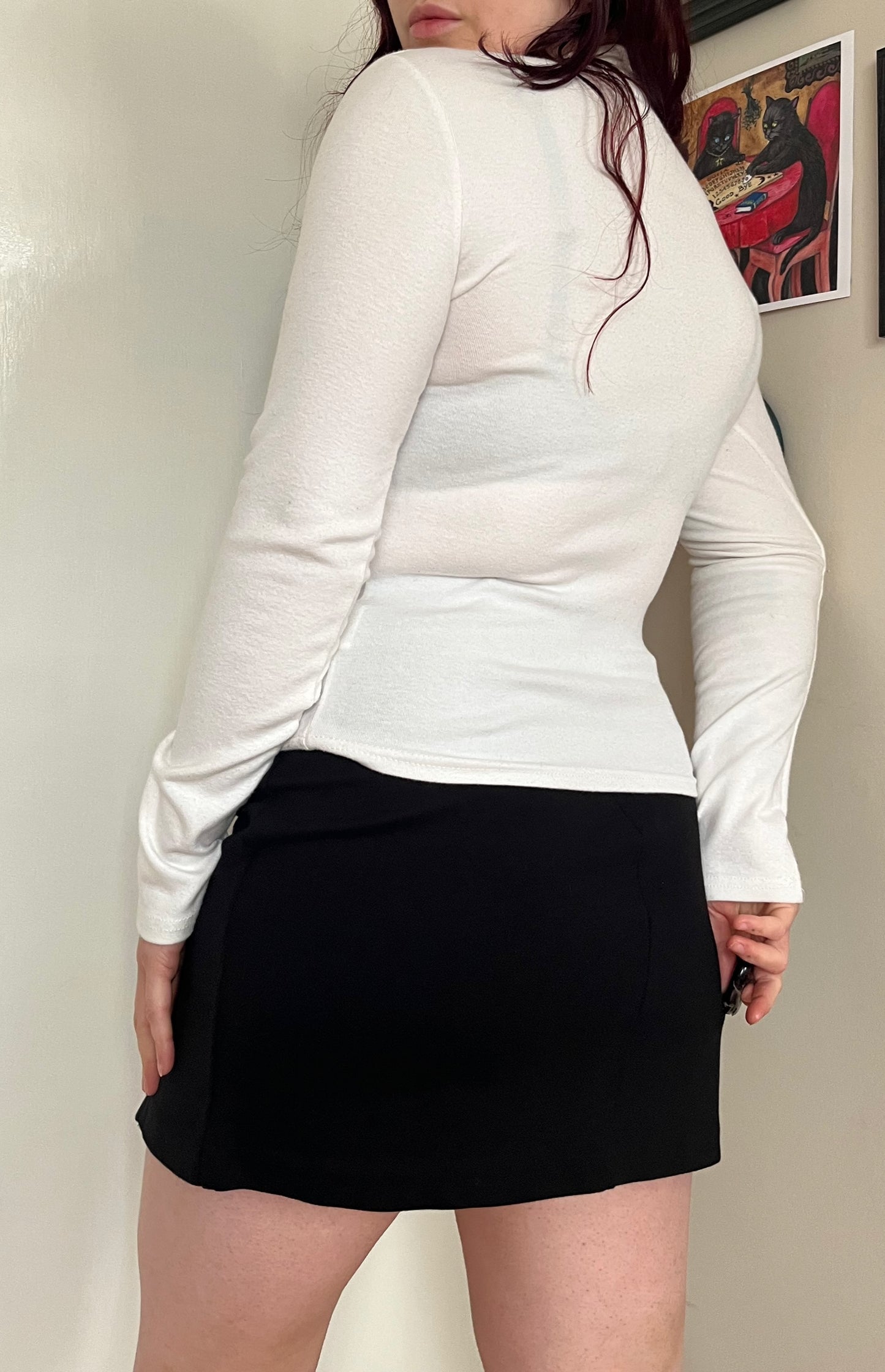 White Turtleneck Top UK 8-10