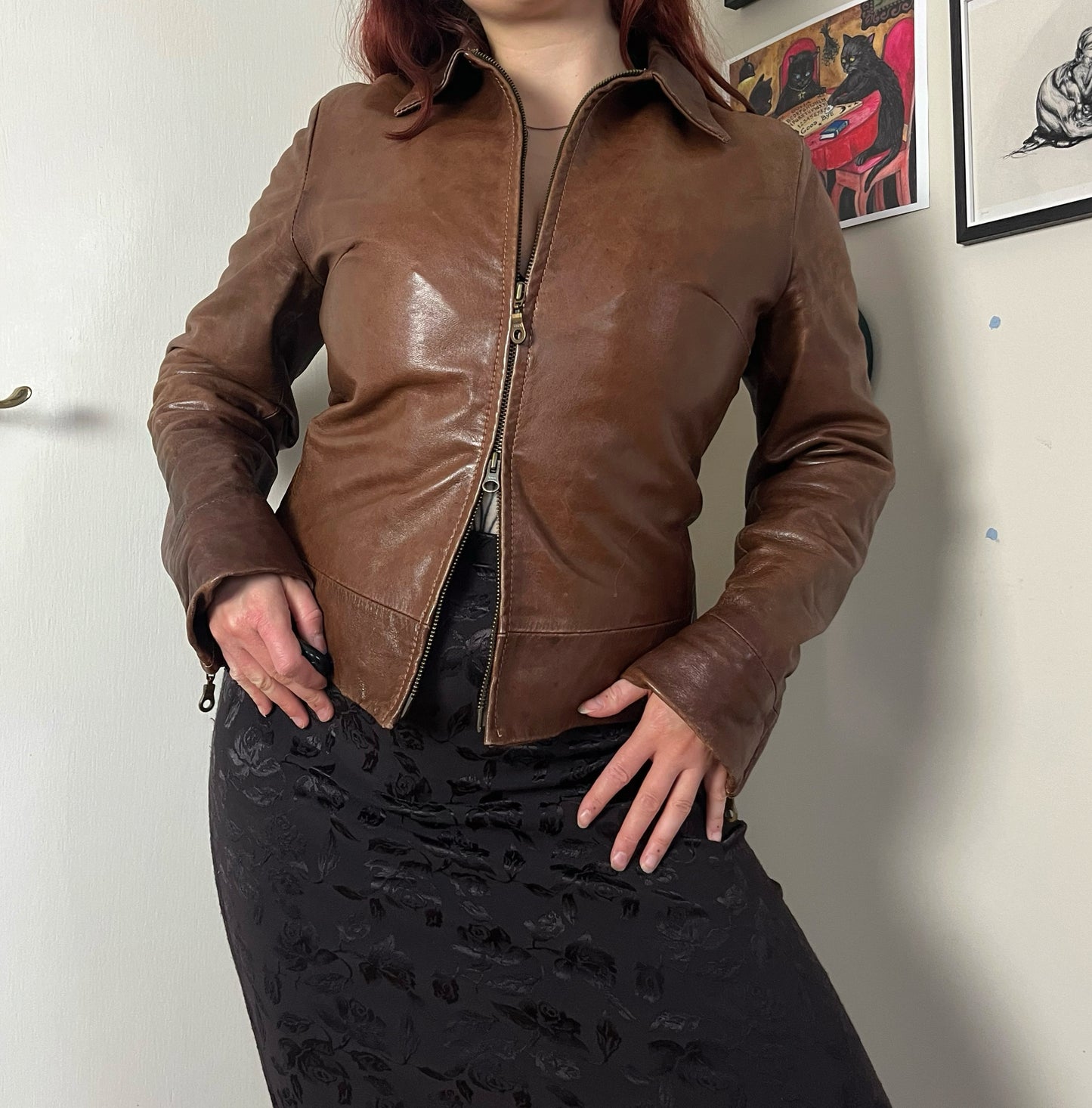 Sophia 90s Leather Jacket UK 10/12