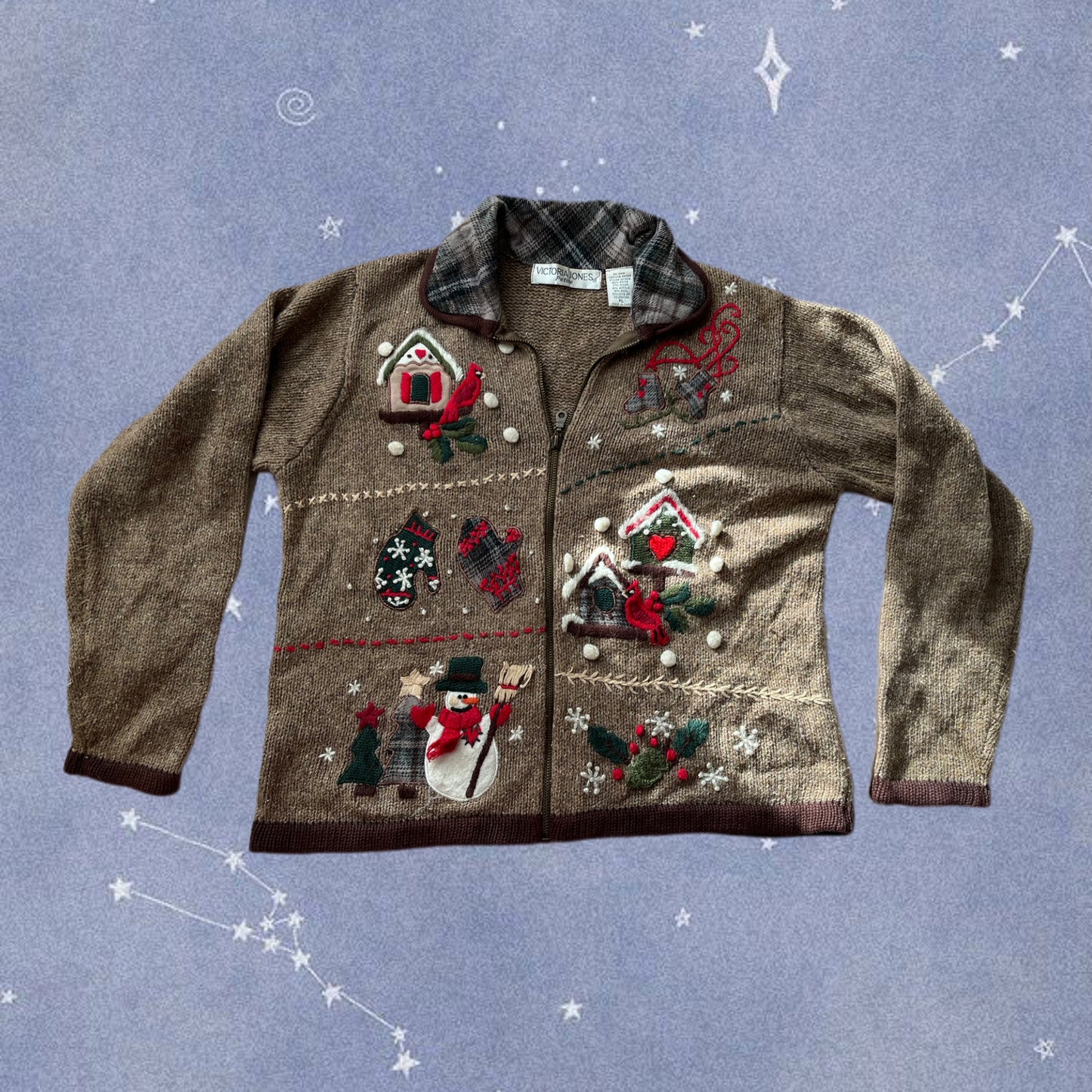 Winter Woodland 1990s Cardigan UK 4-14/M