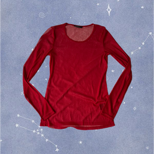 Red Mesh Top UK 12-14