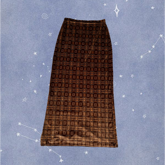Brown Velvet Skirt UK 8-10