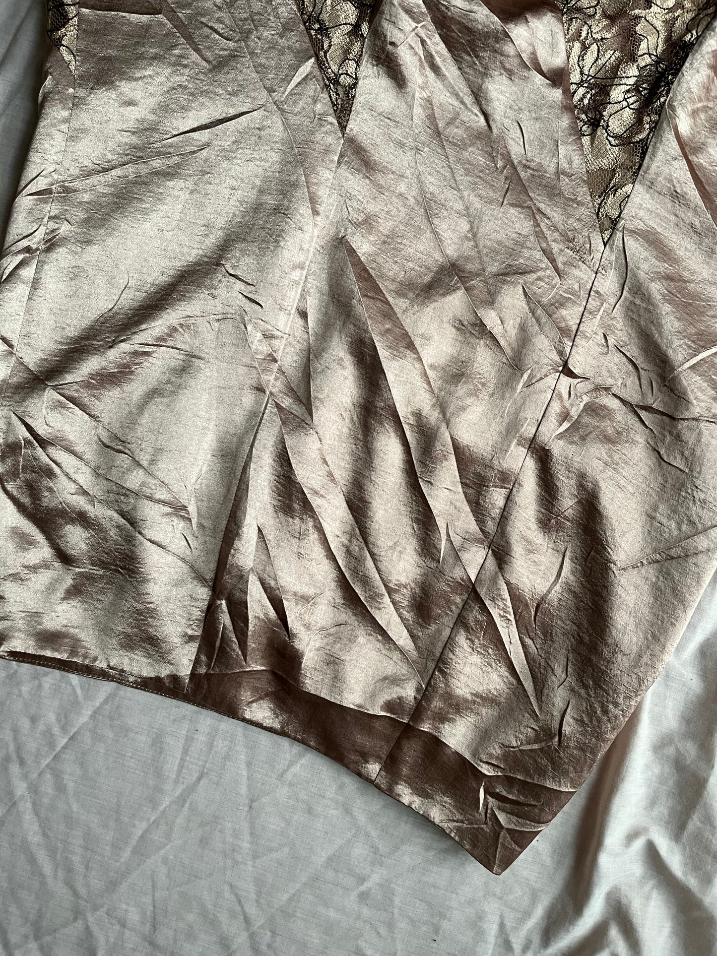 Gold Satin Maxi Skirt - UK 12