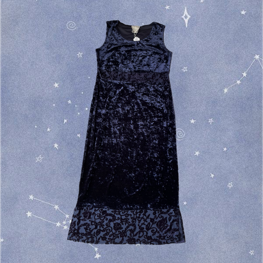 Blue Velvet Dress UK 14-16