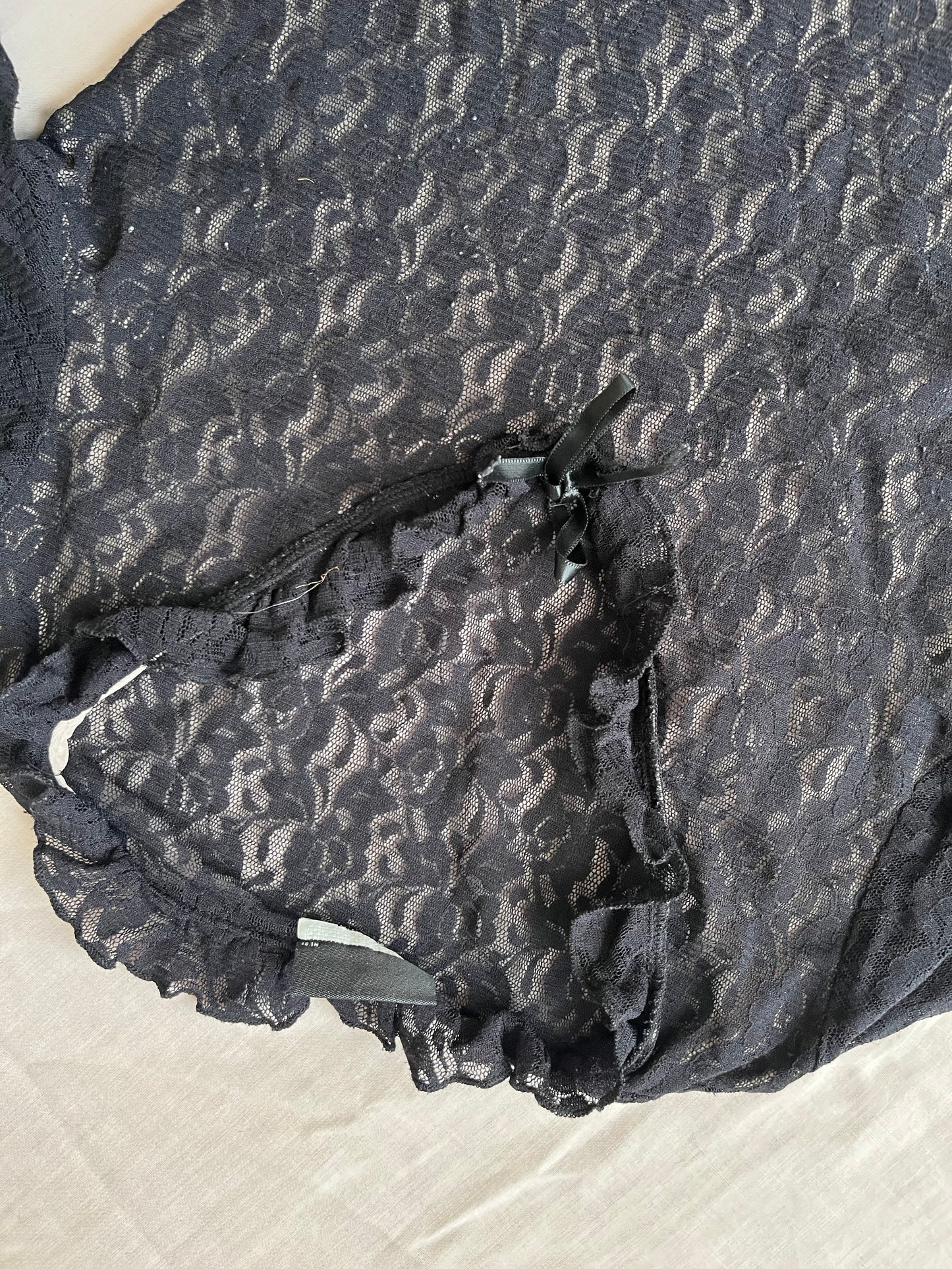 Black Lace Top - UK 8-10