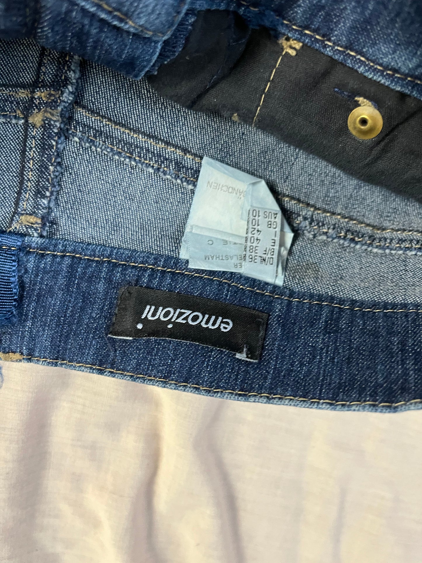 Flared Jeans With Lace Up Design - UK 8-10