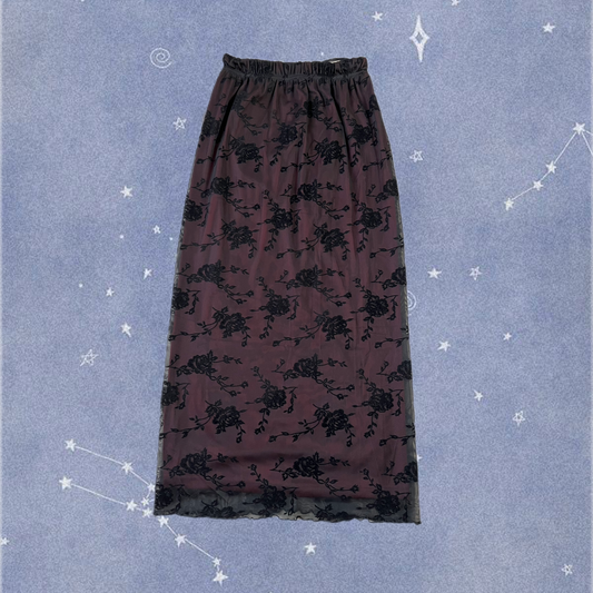 Burnout Velvet Maxi Skirt UK 6-10