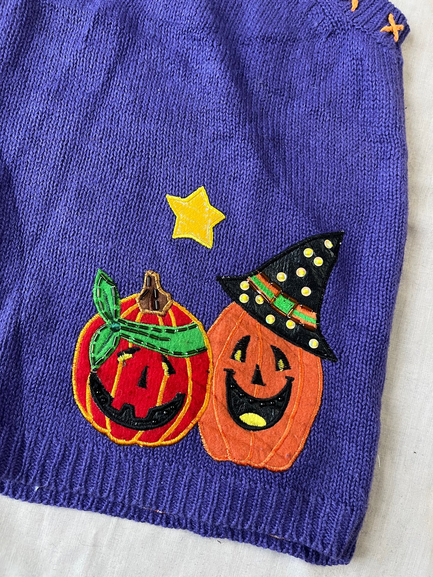 Witchcraft 1990s Halloween Sweater Vest M