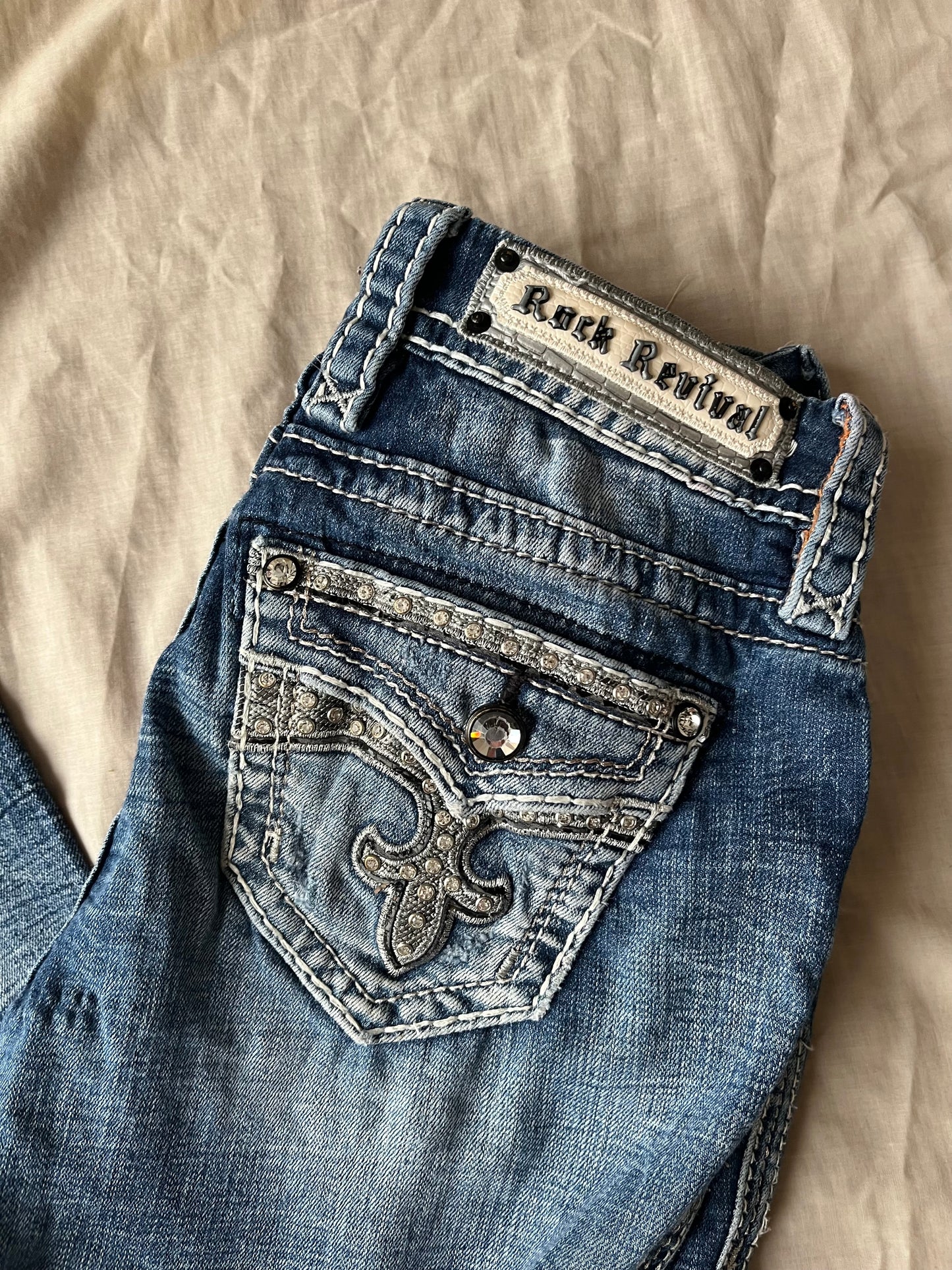 Y2K Rock Revival Jeans UK 6-8