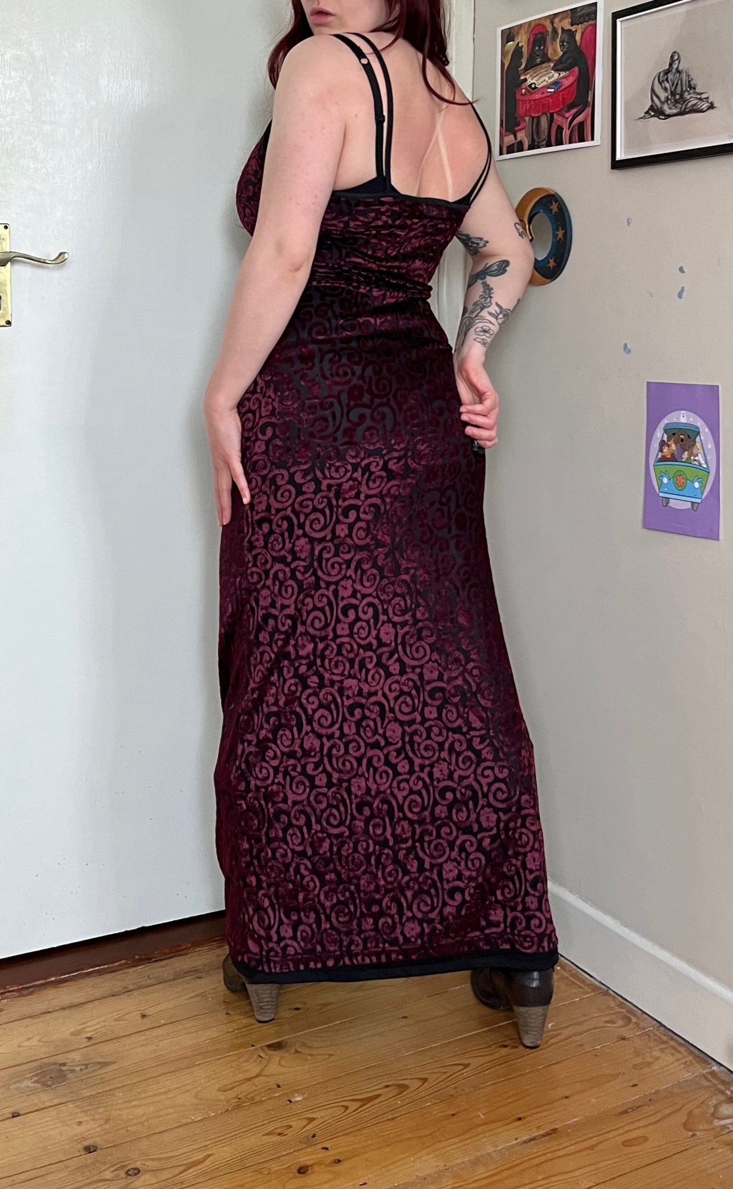 Burnout Velvet Dress UK 10