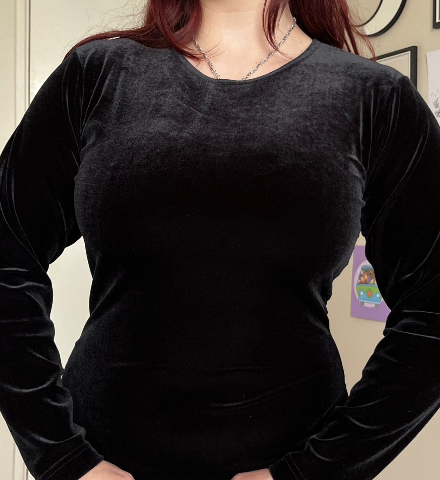 Black Velvet Dress UK 12