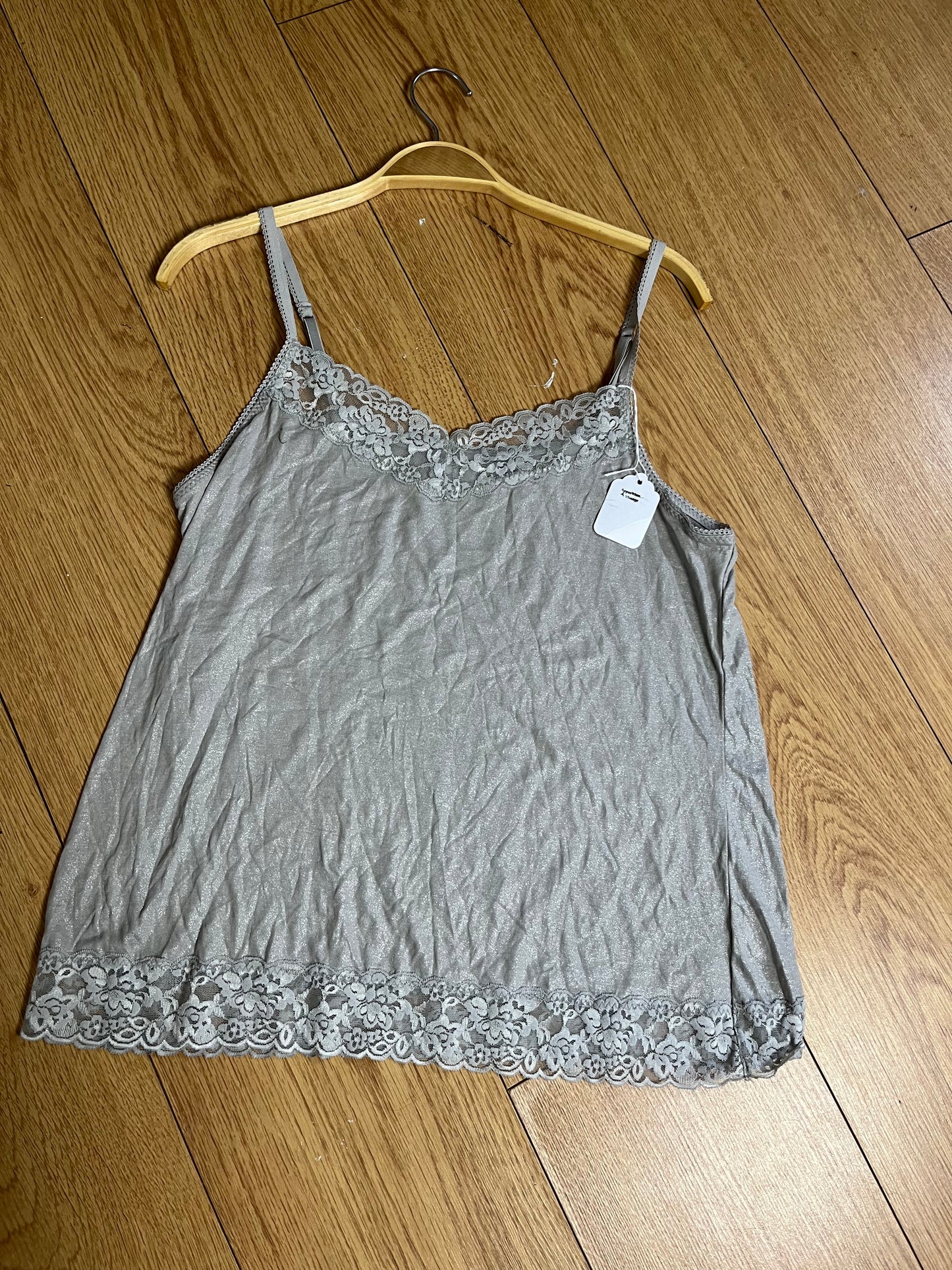Silver Cami Top UK 10-12