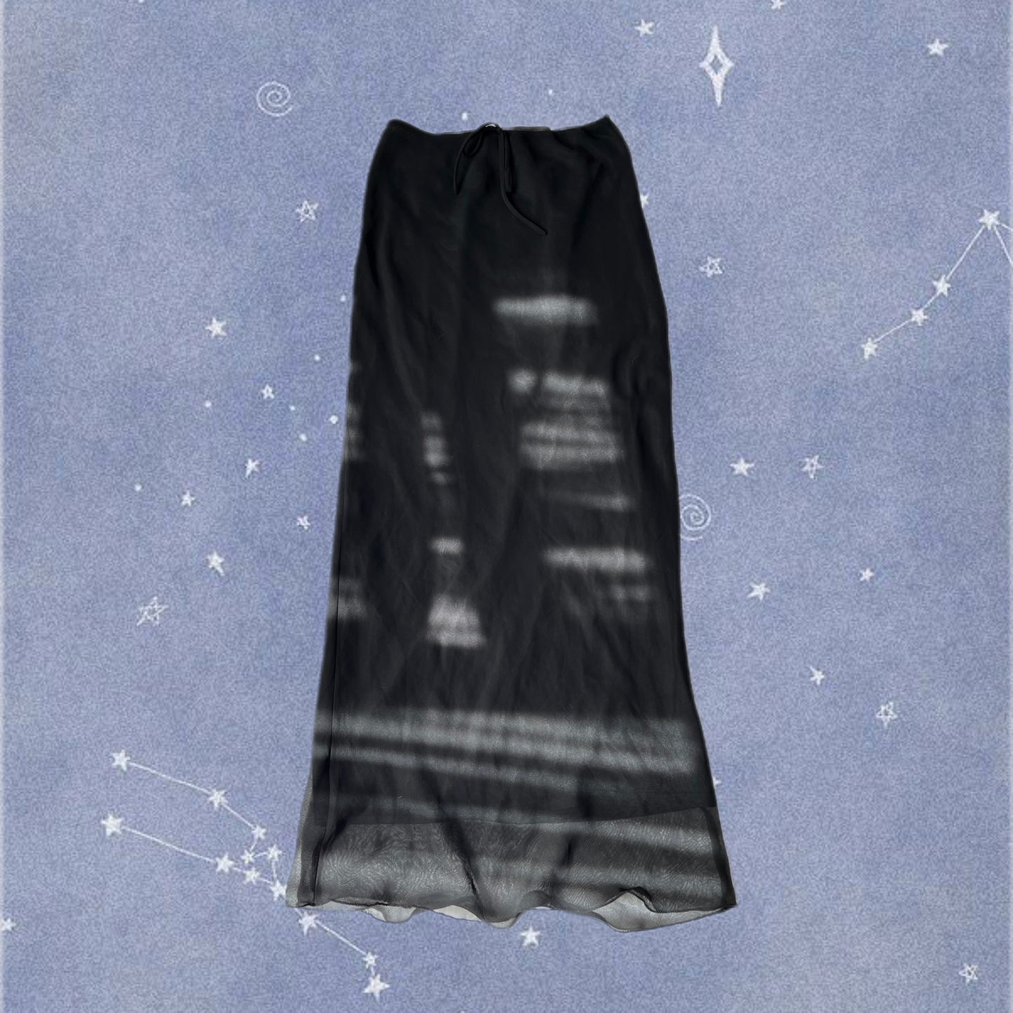Black Mesh Maxi Skirt UK 8-10