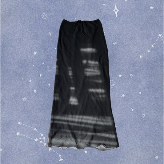 Black Mesh Maxi Skirt UK 8-10